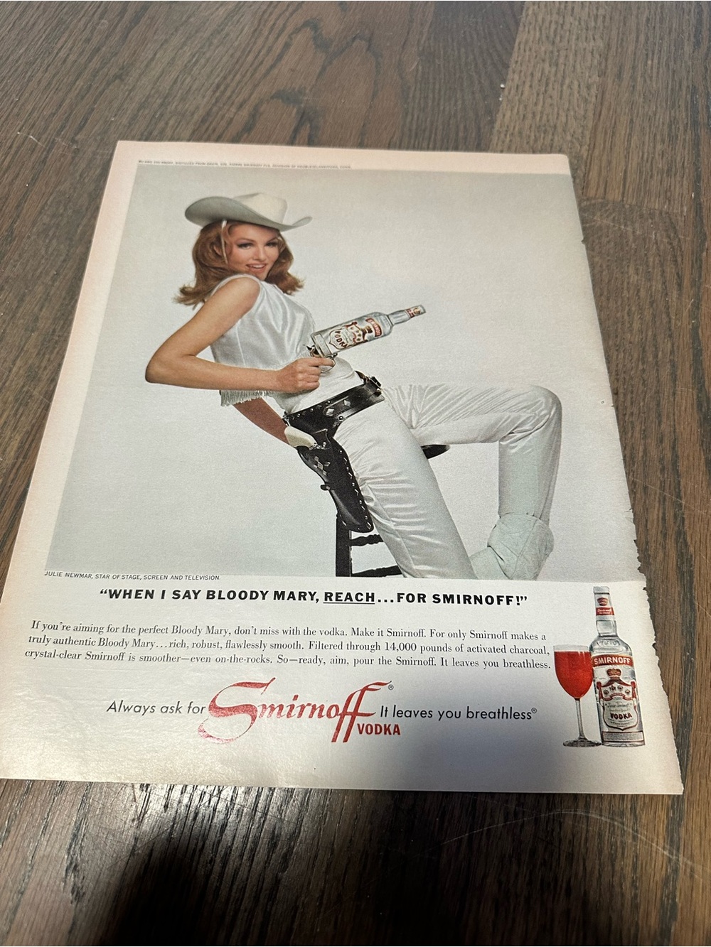 Smirnoff White Cowboy Retro Art Print - Vintage Vodka Advertising